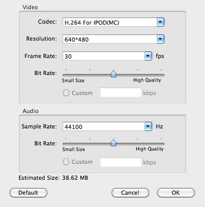 Customize DVD quality