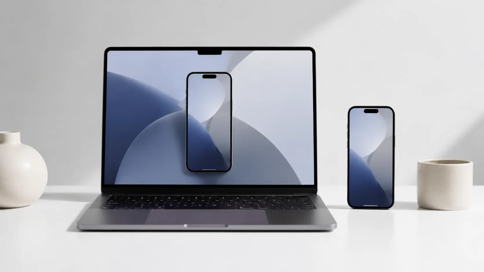 MacBook Pro displaying a mirrored iPhone screen using iPhone Mirroring on macOS Sequoia