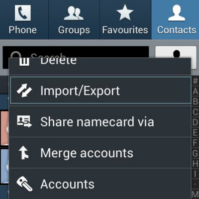 Export Android Contacts