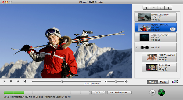 Add Videos to DVD Creator for Mac