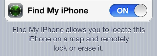 enable find my iphone