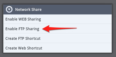 Enable Android FTP Sharing