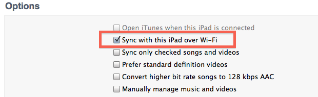Sync iTunes Wi-Fi