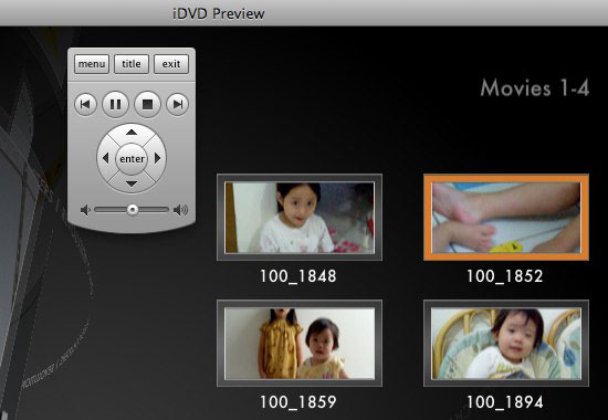 Preview project on iDVD