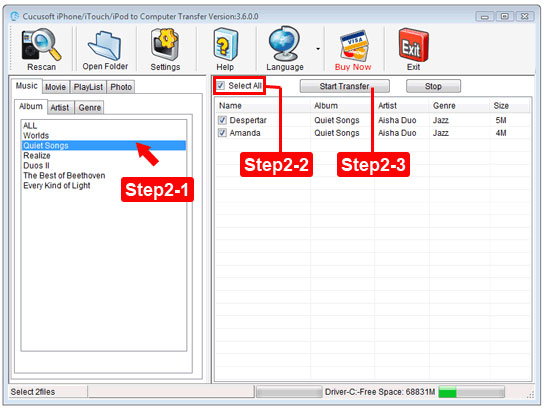 Transfer iPod to iTunes and computer